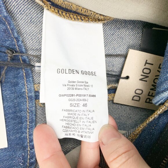 Golden Goose | Flavia Pant Wide Leg *Patch Pockets Dirty Wash Dark Blue - Picture 10 of 16